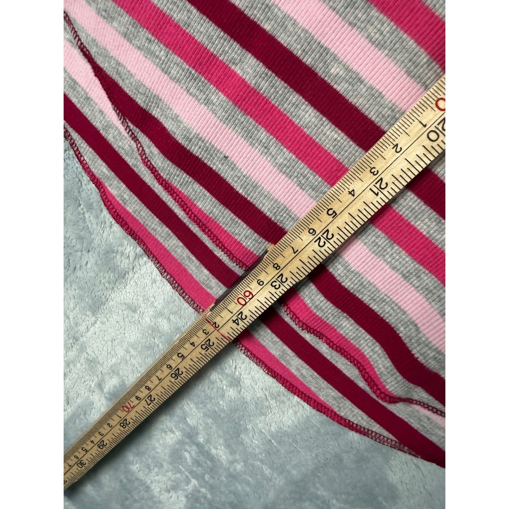Aeropostale Womens XL Pink Striped Ribbed Henley Long Sleeve Top Stretch Cotton - Picture 6 of 6